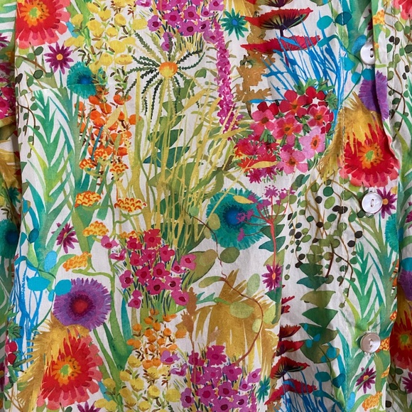 Miki Thumb Liberty fabric cotton shirt in very beautiful vibrant floral print - Picture 4 of 4